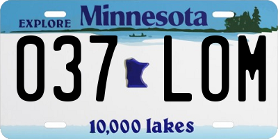 MN license plate 037LOM
