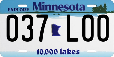 MN license plate 037LOO