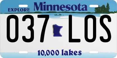 MN license plate 037LOS