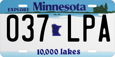 MN license plate 037LPA