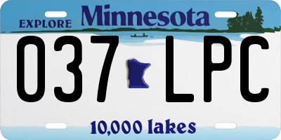 MN license plate 037LPC