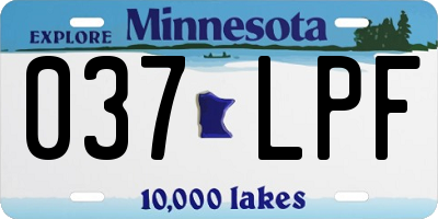 MN license plate 037LPF