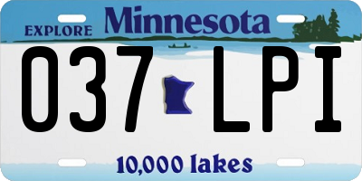 MN license plate 037LPI
