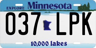 MN license plate 037LPK