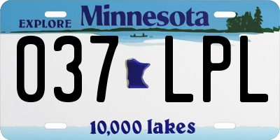 MN license plate 037LPL