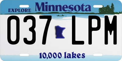 MN license plate 037LPM