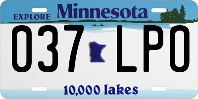 MN license plate 037LPO