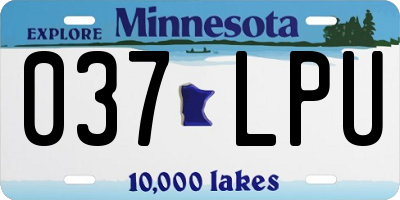 MN license plate 037LPU