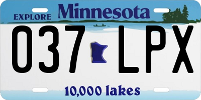 MN license plate 037LPX