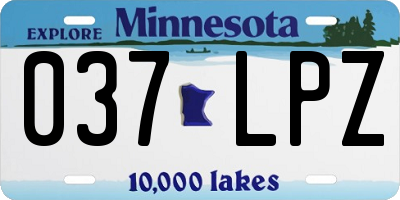 MN license plate 037LPZ