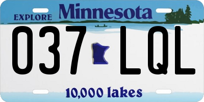 MN license plate 037LQL