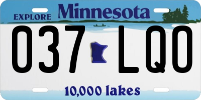 MN license plate 037LQO