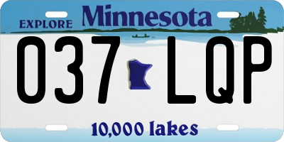 MN license plate 037LQP