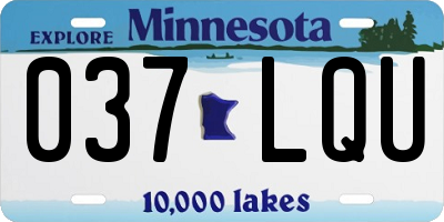 MN license plate 037LQU