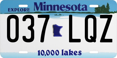MN license plate 037LQZ