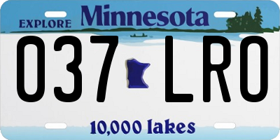 MN license plate 037LRO