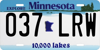 MN license plate 037LRW