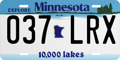 MN license plate 037LRX