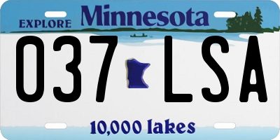 MN license plate 037LSA