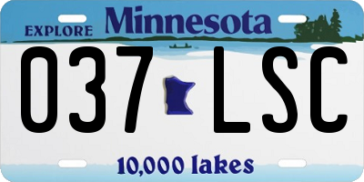 MN license plate 037LSC