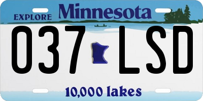 MN license plate 037LSD