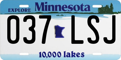 MN license plate 037LSJ