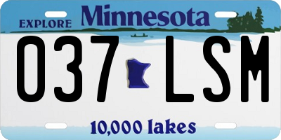 MN license plate 037LSM