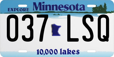 MN license plate 037LSQ