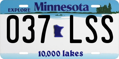 MN license plate 037LSS
