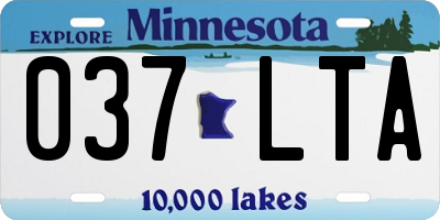 MN license plate 037LTA