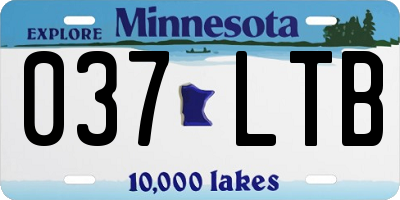 MN license plate 037LTB