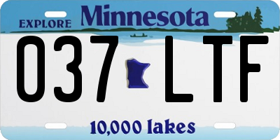 MN license plate 037LTF