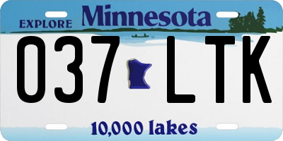 MN license plate 037LTK