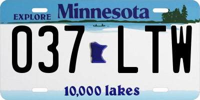 MN license plate 037LTW