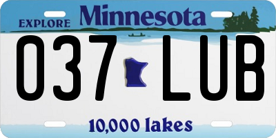 MN license plate 037LUB