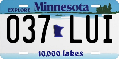 MN license plate 037LUI