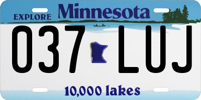 MN license plate 037LUJ