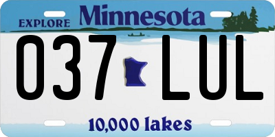 MN license plate 037LUL