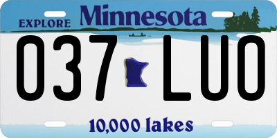 MN license plate 037LUO