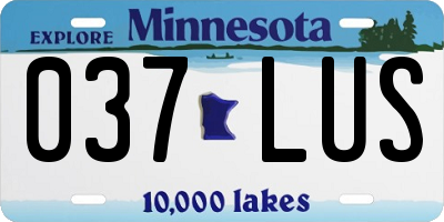 MN license plate 037LUS