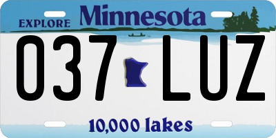 MN license plate 037LUZ