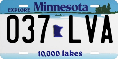 MN license plate 037LVA