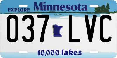 MN license plate 037LVC
