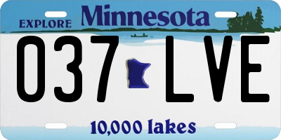 MN license plate 037LVE