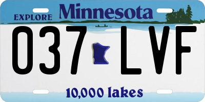 MN license plate 037LVF