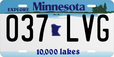 MN license plate 037LVG