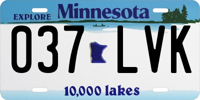 MN license plate 037LVK