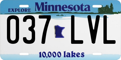 MN license plate 037LVL