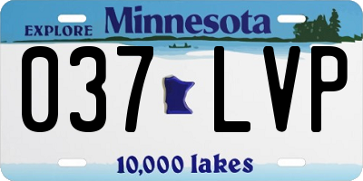 MN license plate 037LVP