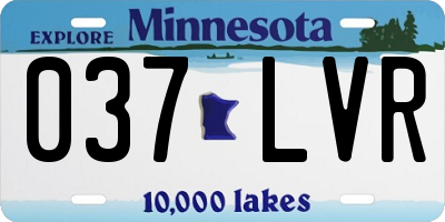 MN license plate 037LVR